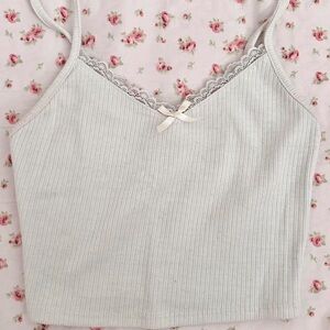 coquette cream cami top